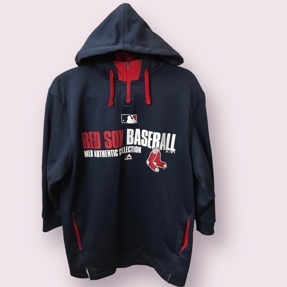 MAJESTIC Boston Red Sox MLB Authentic Collection Hooded Sweatshirt Size Small - Picture 1 of 13